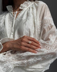 Elegant White Lace Embroidered Suit - Maelle Paris