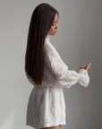Elegant White Lace Embroidered Suit - Maelle Paris