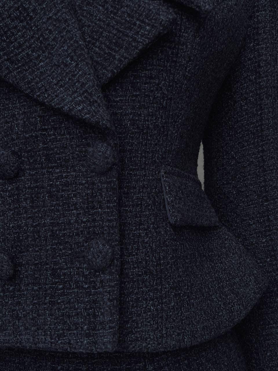 Elegant Dark Blue Suit Dress - Maelle Paris